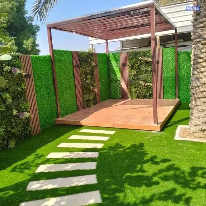 سياج بديل خشب3Dثيل صناعى وطبيعى بلاط ورصيف رخام ونوافير2