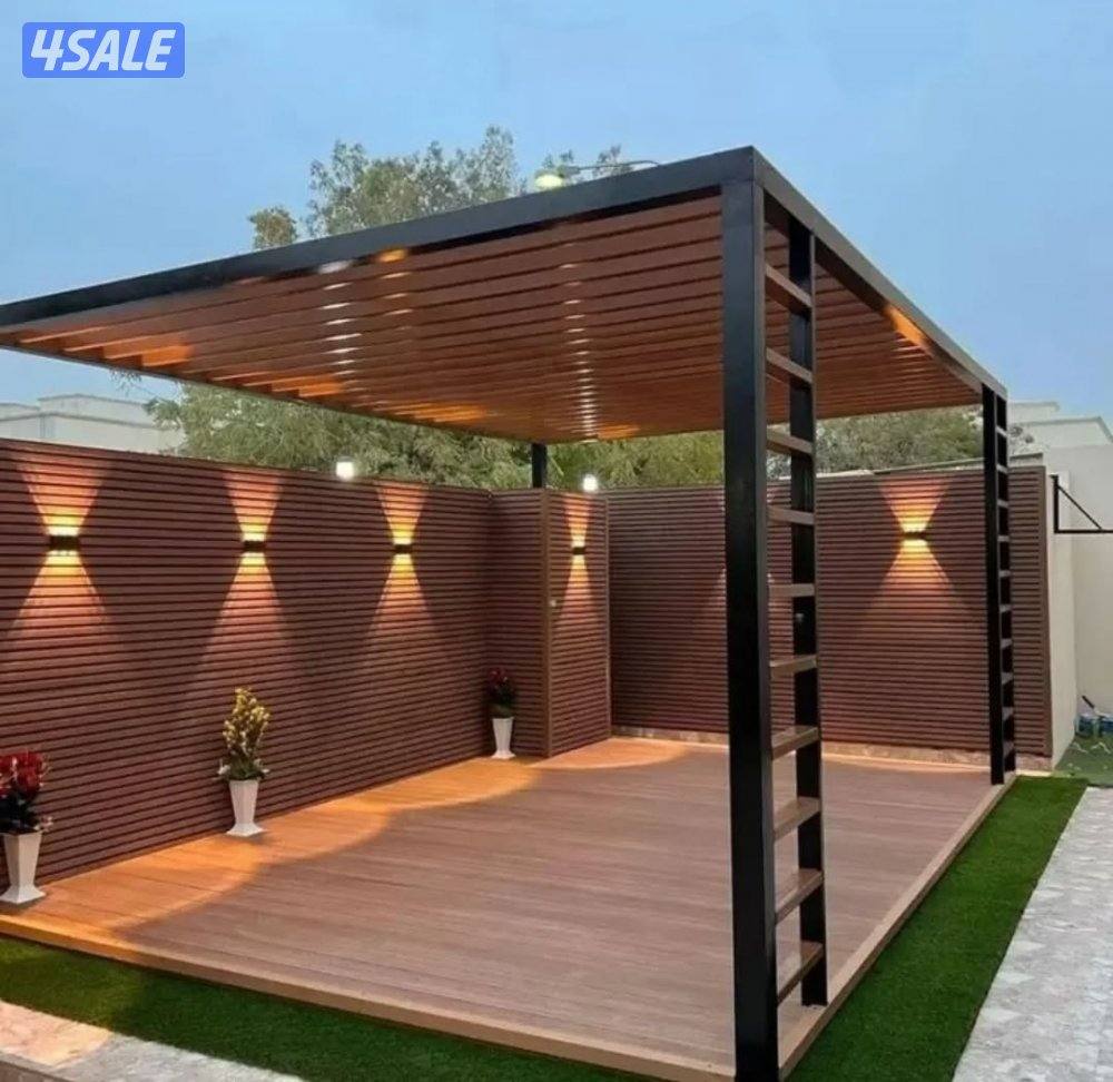 سياج بديل خشب3Dثيل صناعى وطبيعى بلاط ورصيف رخام ونوافير4