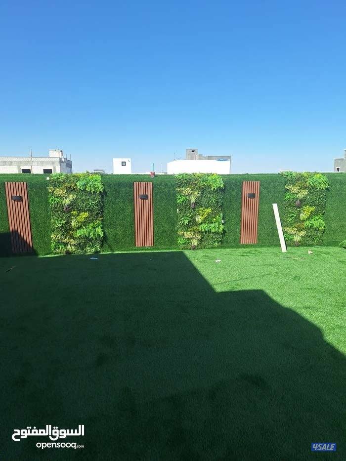 تنسيق_حدائق ثيل_صناعي #سور_تركي تصميم ملاعب قدم بديل_خشب ممرات مظلات1