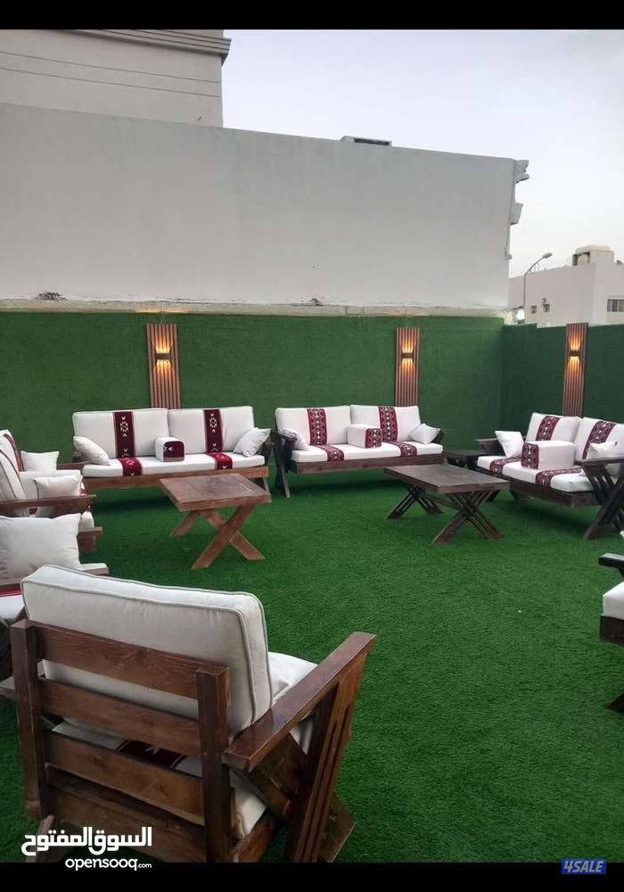 تنسيق_حدائق ثيل_صناعي #سور_تركي تصميم ملاعب قدم بديل_خشب ممرات مظلات8