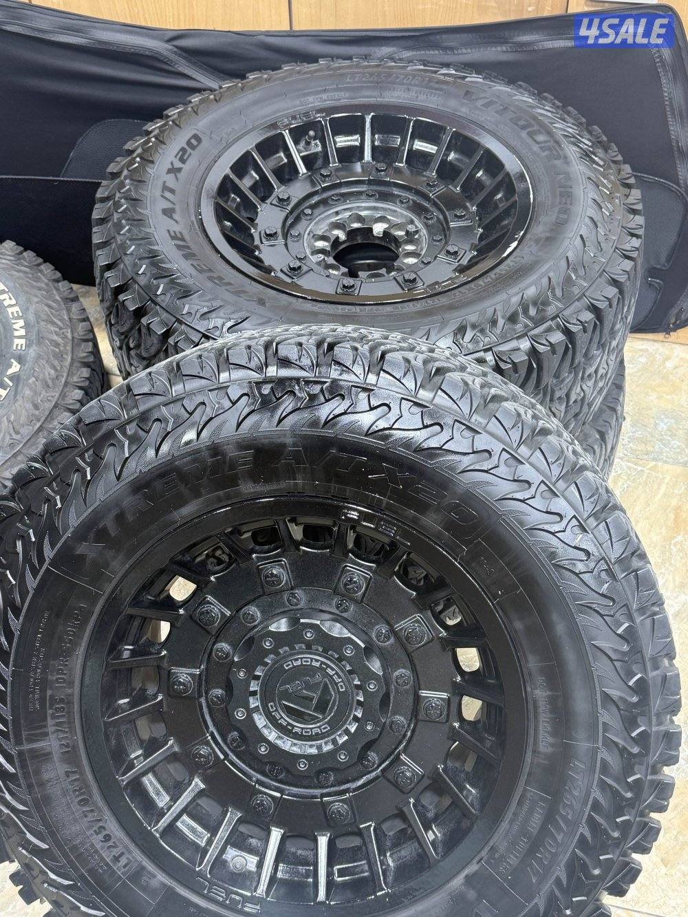 رنقات FUEL اصليه مع تواير حجريه حجم 170