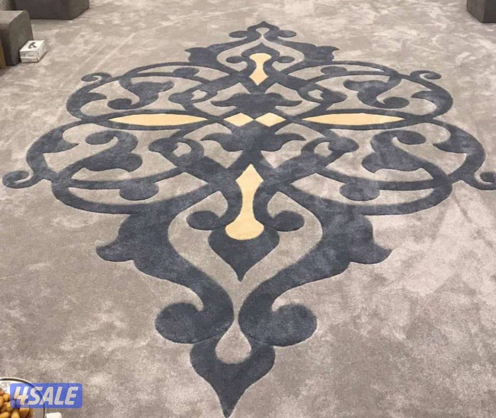 سجاد تركي ساده ومشجر ومساندة حفر يدوي2