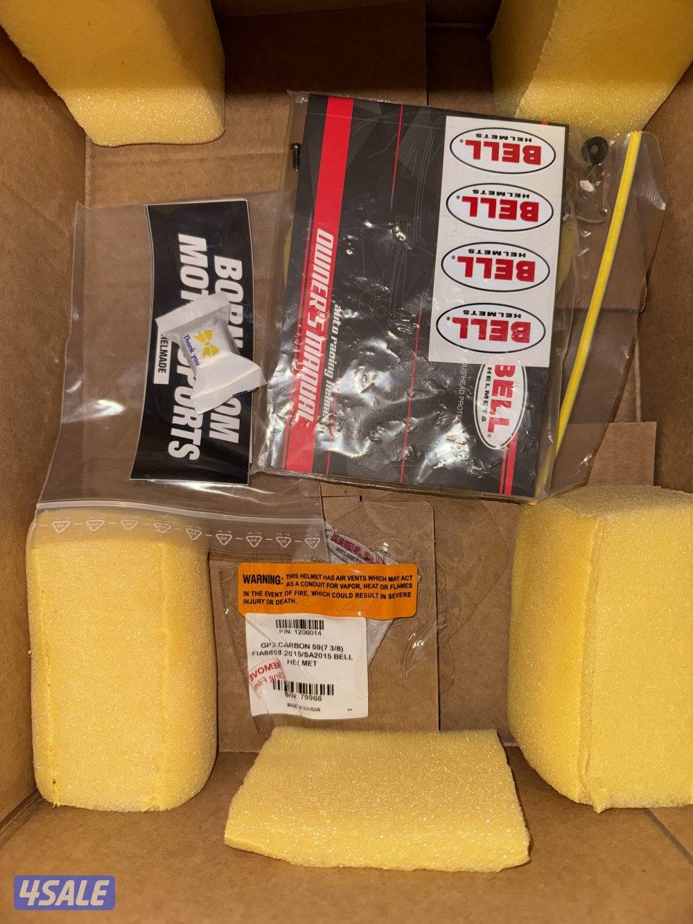 Carbon Fiber GP3 Bell Helmet (Size 59 - 73/8) خوذة كاربون فايبر3