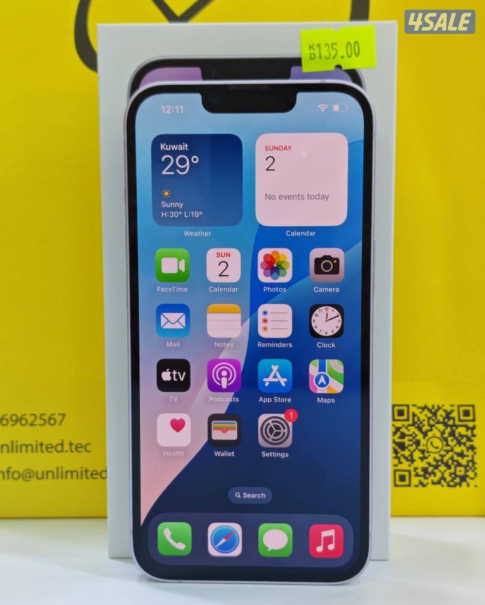 ايفون14–128جيجابايت–بنفسجي–iPhone14–128GB–Purple–used–like–new7