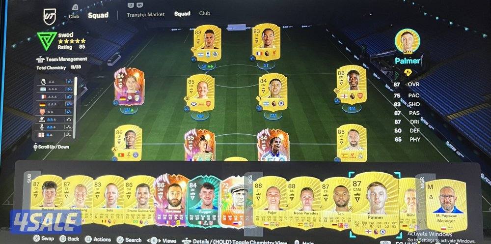 حساب فيفا 26 للبيسي فيه فوق المليون كوينز وفيه هذه التشكيله0