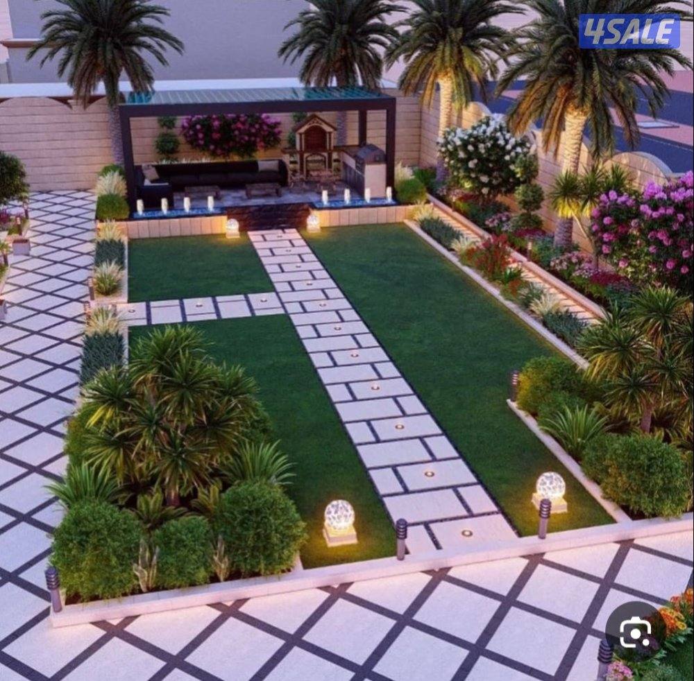 تنسيق حدائق وتيل صناعي وطبيعي وشبكات الري عادي اوتوماتيك بلاط متداخل12