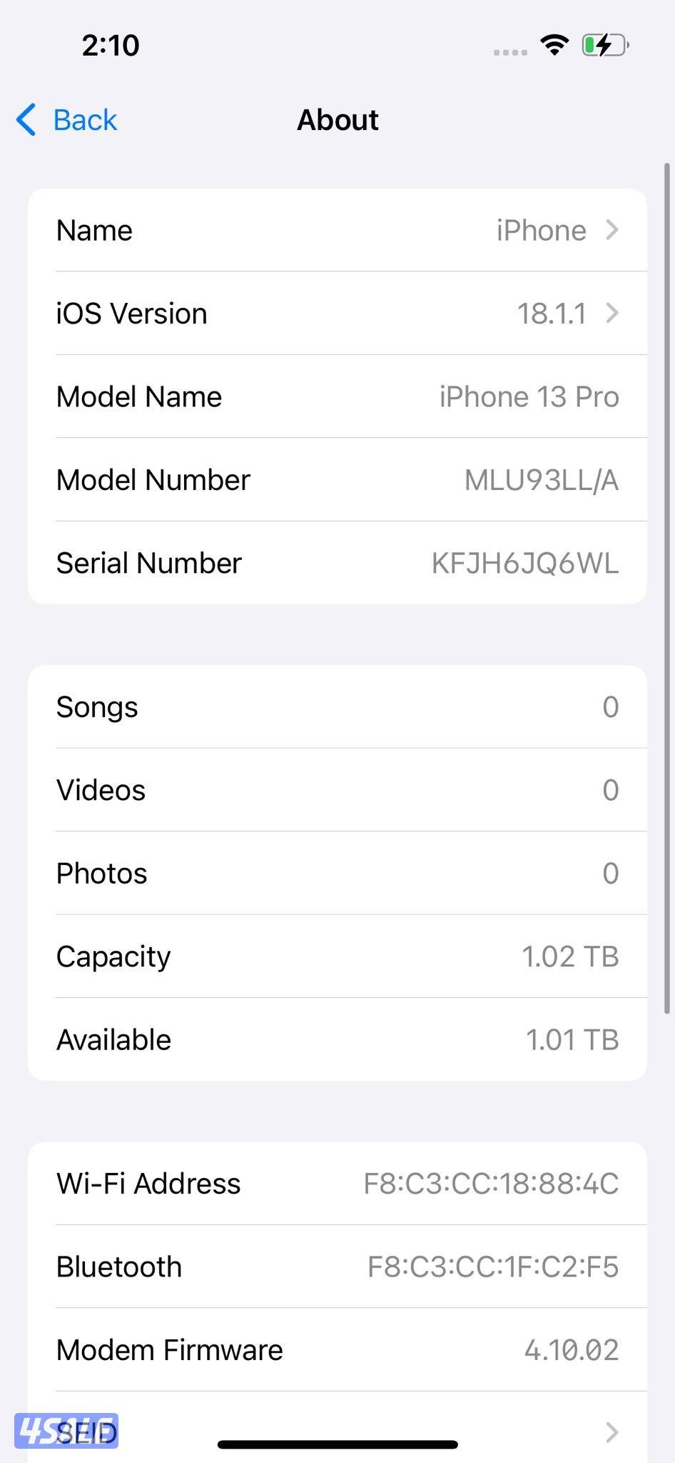ايفون13برو–1تيرابايت–رمادي–iPhone13Pro–1TB–Gray–used–like–new2