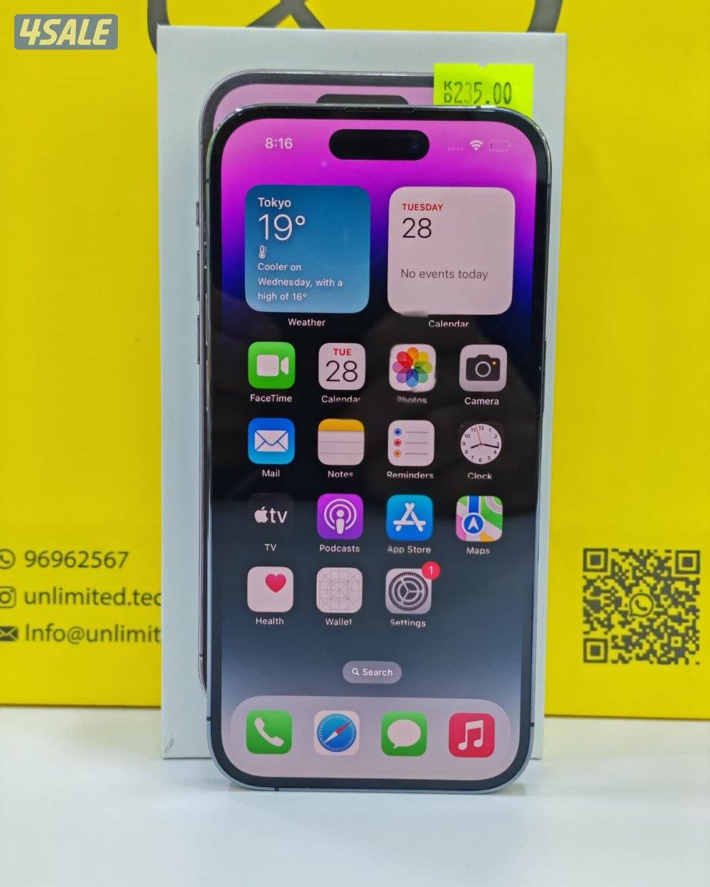 ايفون14برو–1تيرابايت–بنفسجي–iPhone14Pro–1TB–Purple–used–like–new9