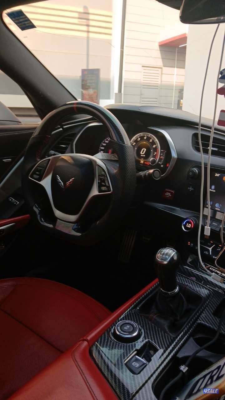 كورفيت c7 z51 ممشاه 121 شرط الفحص قير مكينه شاصي بدي اللون رمادي مطفي3