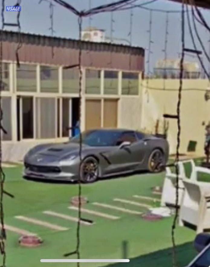 كورفيت c7 z51 ممشاه 121 شرط الفحص قير مكينه شاصي بدي اللون رمادي مطفي4