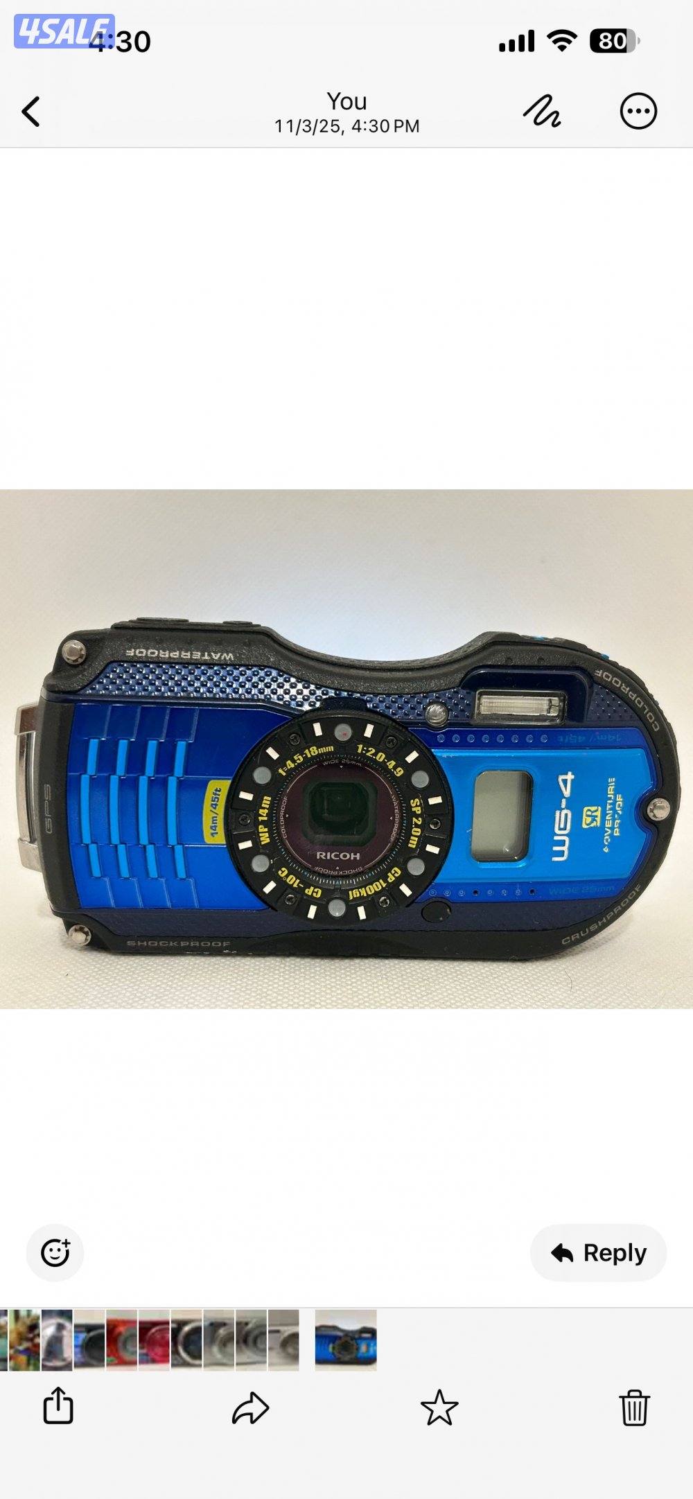 كاميرا richo رقميه لرحلات والظروف طقس صعبه تصور ضد ماي والصدمات والخ0