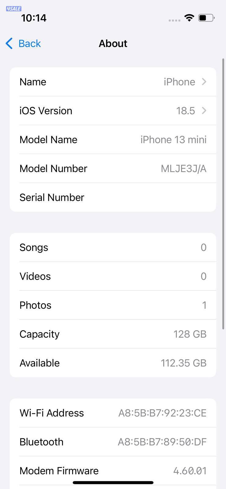 ايفون 13 ميني – 128 جيجا – أبيض 89% – iPhone 13 Mini – 128GB – White1