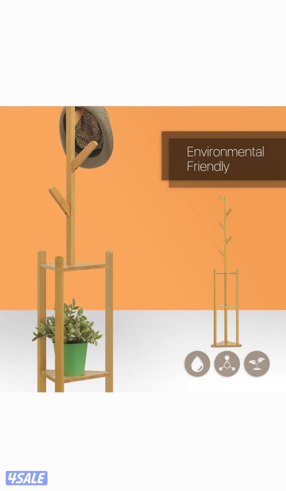 🪵 علاقة ملابس خشبية بثلاث طوابق1