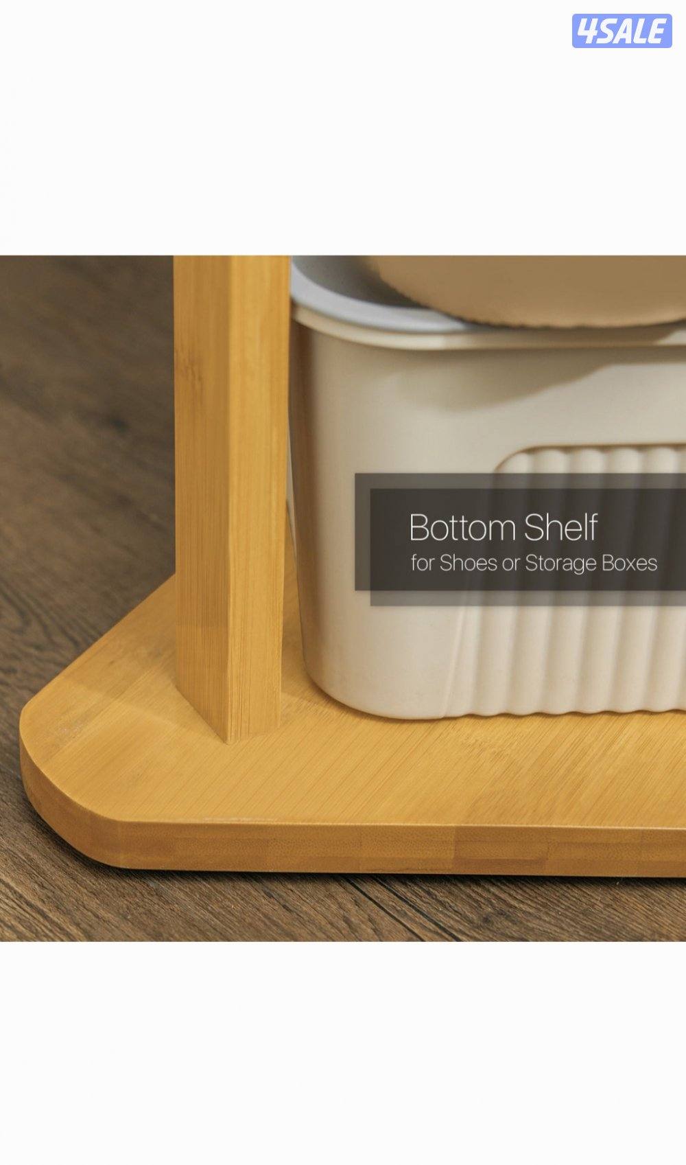 🪵 علاقة ملابس خشبية بثلاث طوابق2