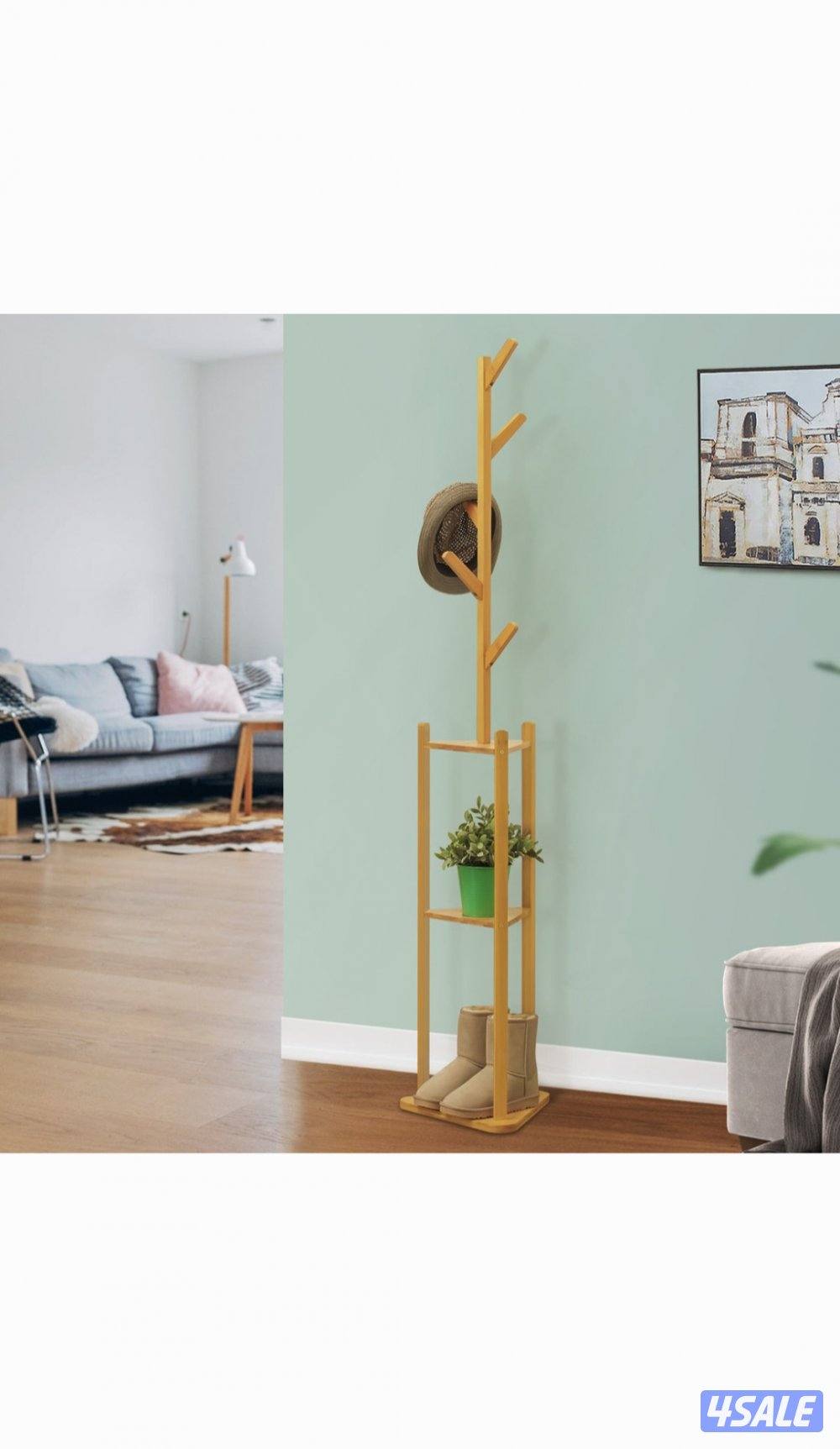 🪵 علاقة ملابس خشبية بثلاث طوابق6