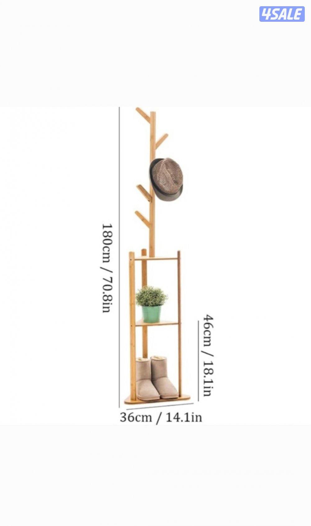 🪵 علاقة ملابس خشبية بثلاث طوابق9