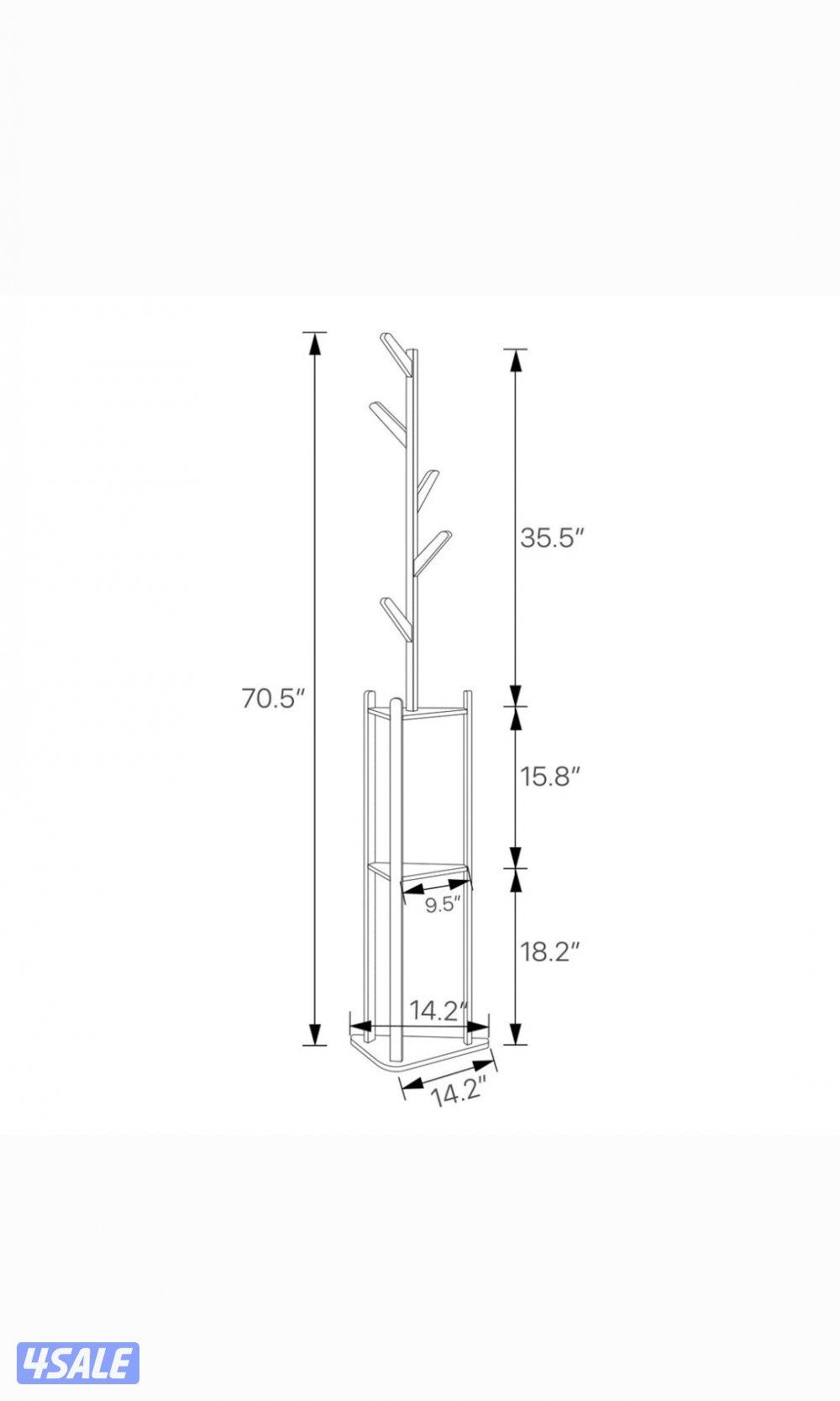 🪵 علاقة ملابس خشبية بثلاث طوابق10