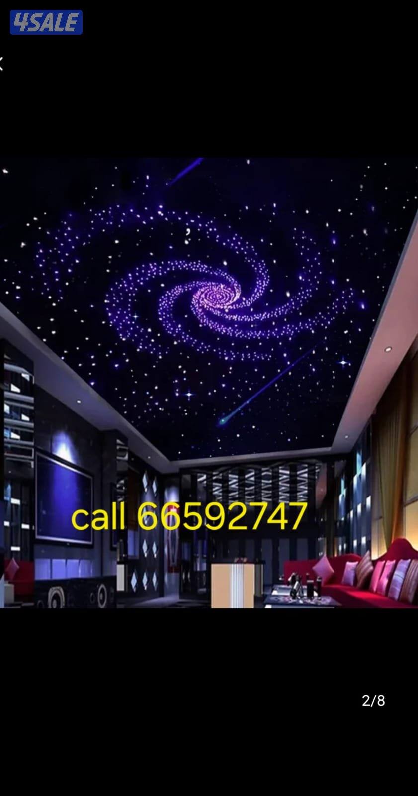 fiber optic light bed room hall and swimming pool2