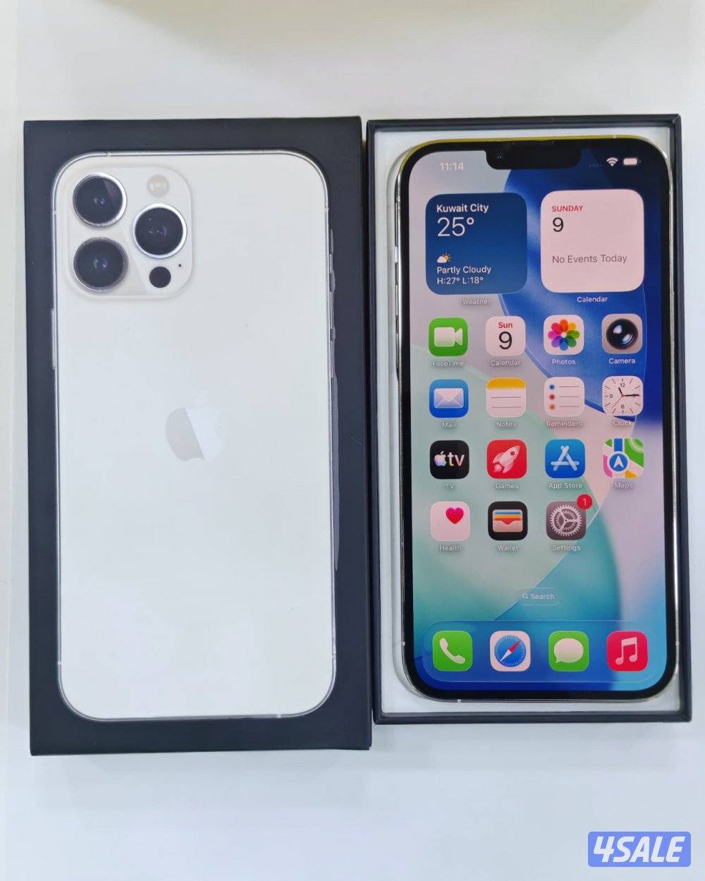 ايفون 13 برو ماكس 1 تيرا فضي iPhone 13 Pro Max 1TB Silver Used like ne0