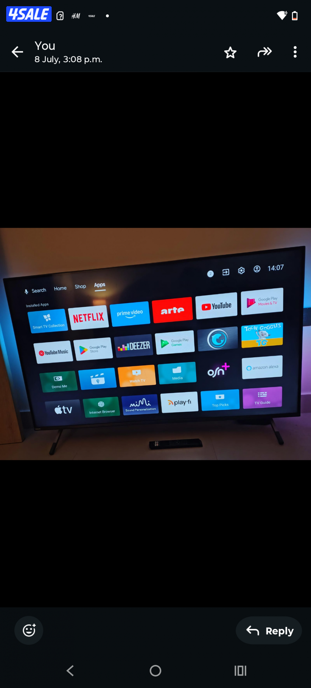 للبيع تلفزيون philips بوصة 550