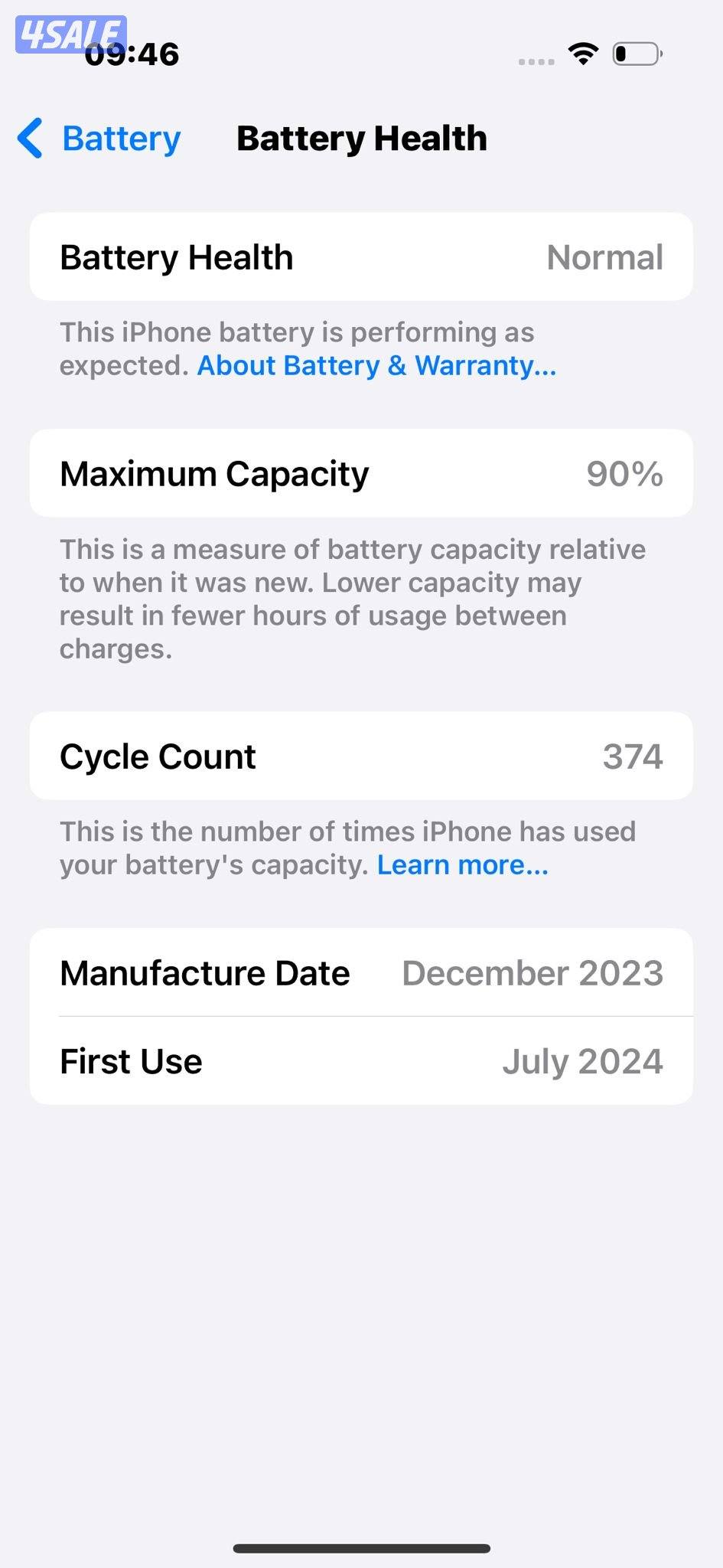 ايفون 15 128 جيجا أسود iPhone 15 128GB Black Used like new1