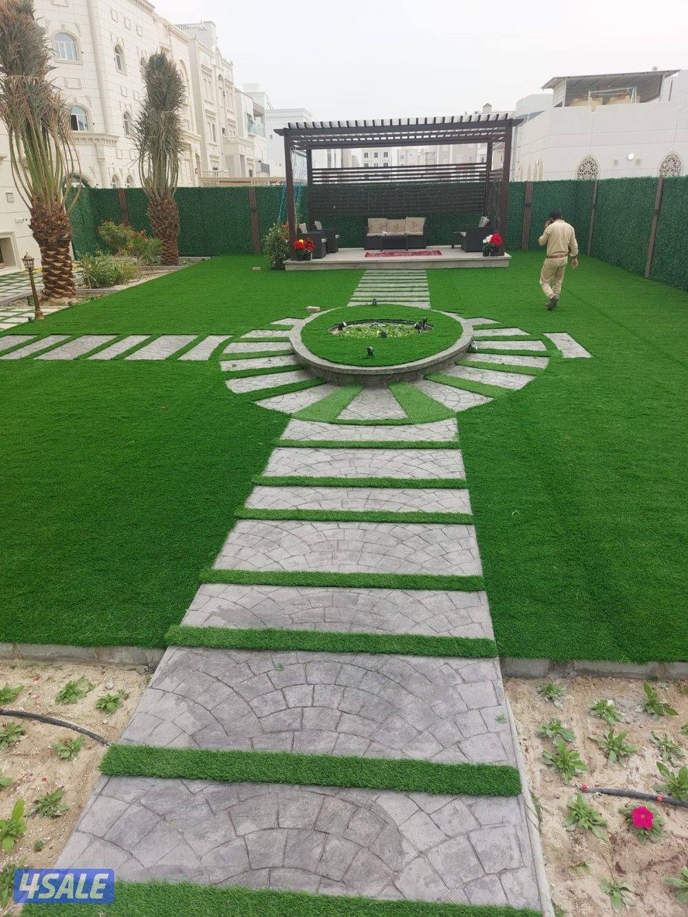 تنسيق حدائق تركيب التيل الطبيعي وا الصناعي وا تركيب البلاط وا الكربستو10
