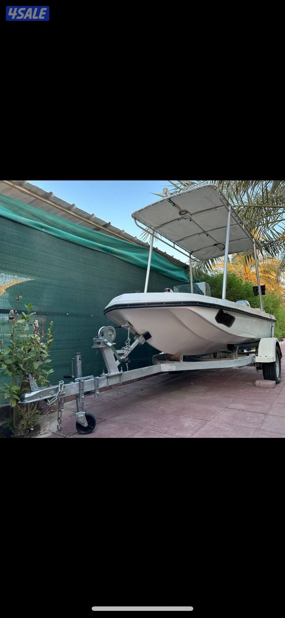 للبيع طراد الجريوي ١٣ قدم فيبر جلاس موديل ٢٠٢٤ وماكينه هوندا 30 حصان3