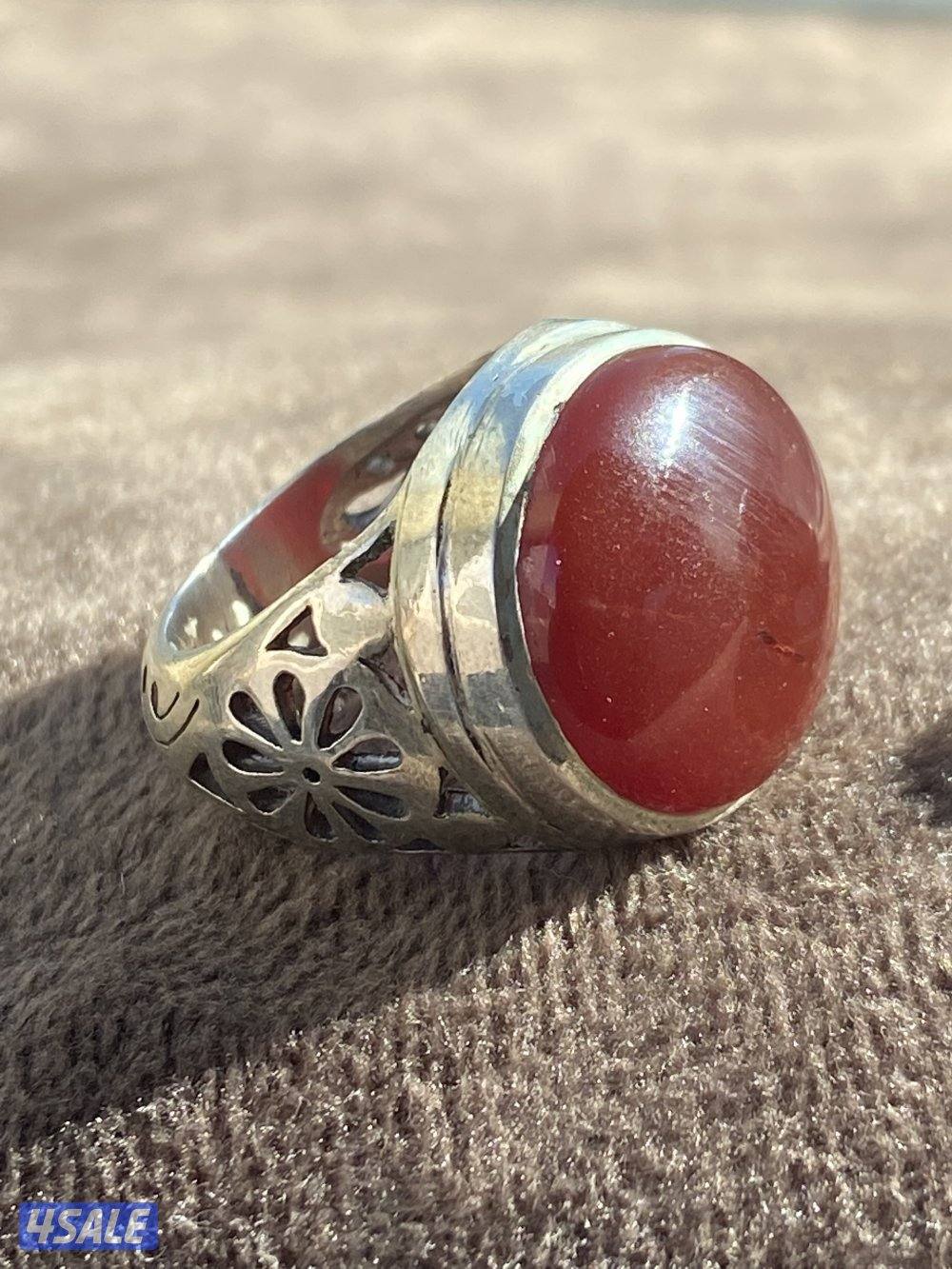 خواتم عقيق يماني فضة ثقيلة واحجار مضمونه4