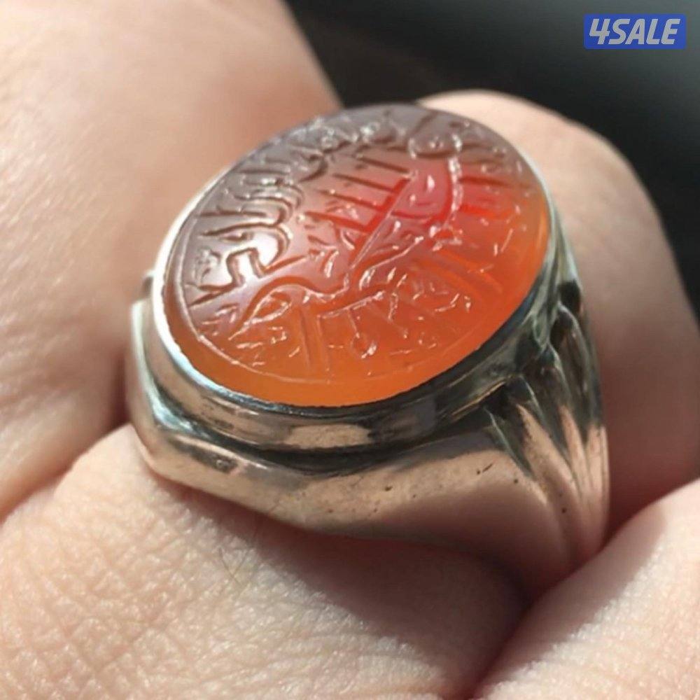 خواتم عقيق يماني فضة ثقيلة واحجار مضمونه3