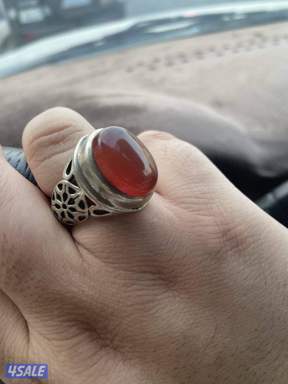 خواتم عقيق يماني فضة ثقيلة واحجار مضمونه7