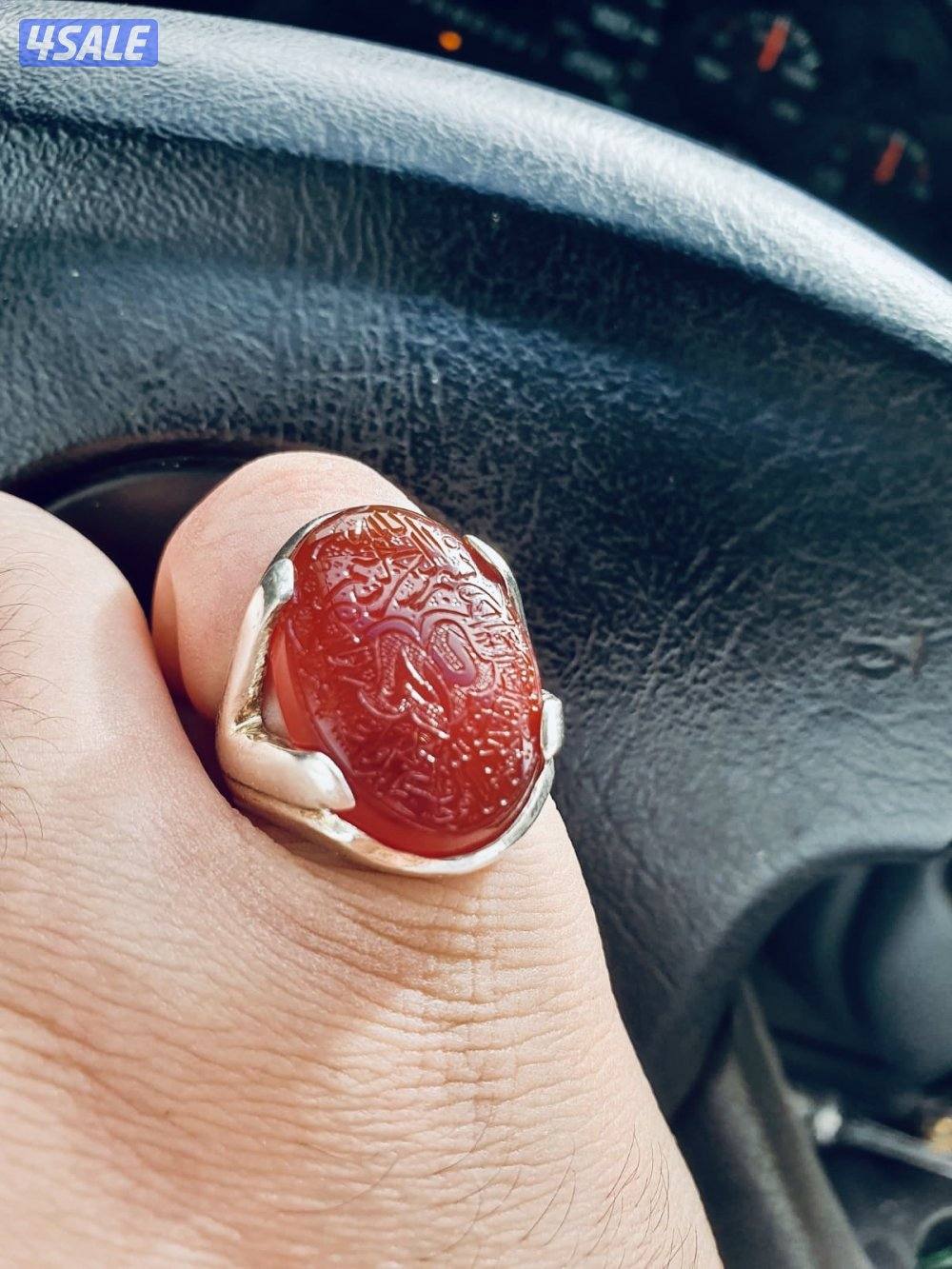 خواتم عقيق يماني فضة ثقيلة واحجار مضمونه8