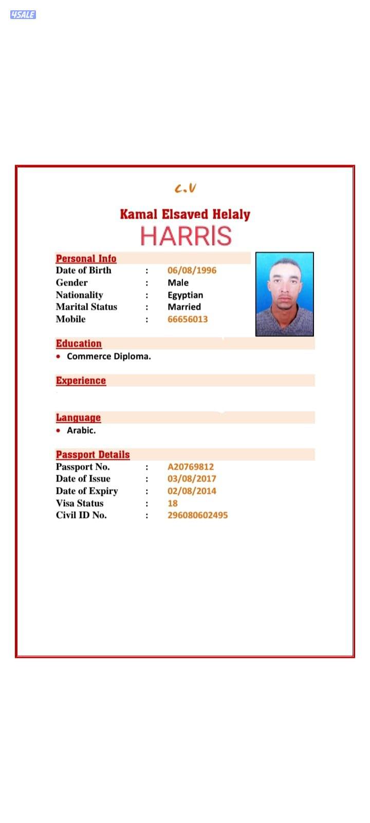 حارس عقار جاهز للعمل خبره في اداره العقار تسليم شقق على اسكن0