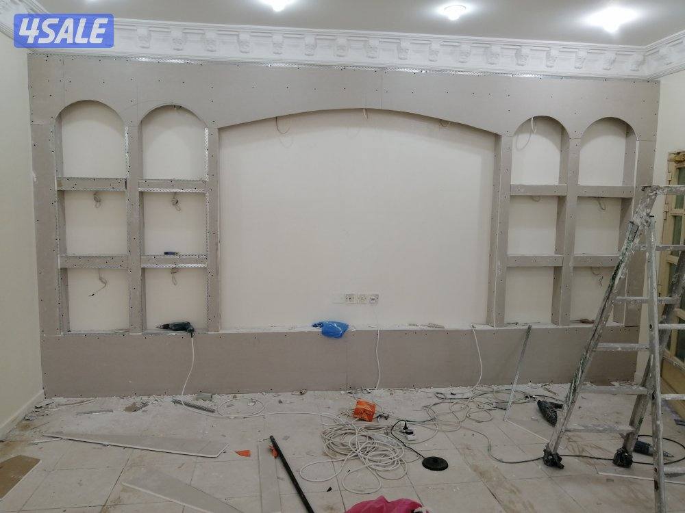 تركيب جميع انواع الديكور الجبس بود تقسيم غرف تركيب سقف معلق مع مخفي0