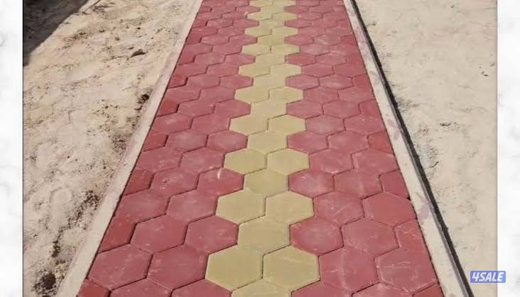تركيب بلاط متداخل وتنسيق حدائق2