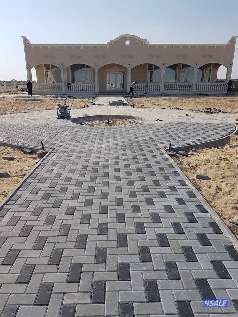 تركيب بلاط متداخل وتنسيق حدائق5