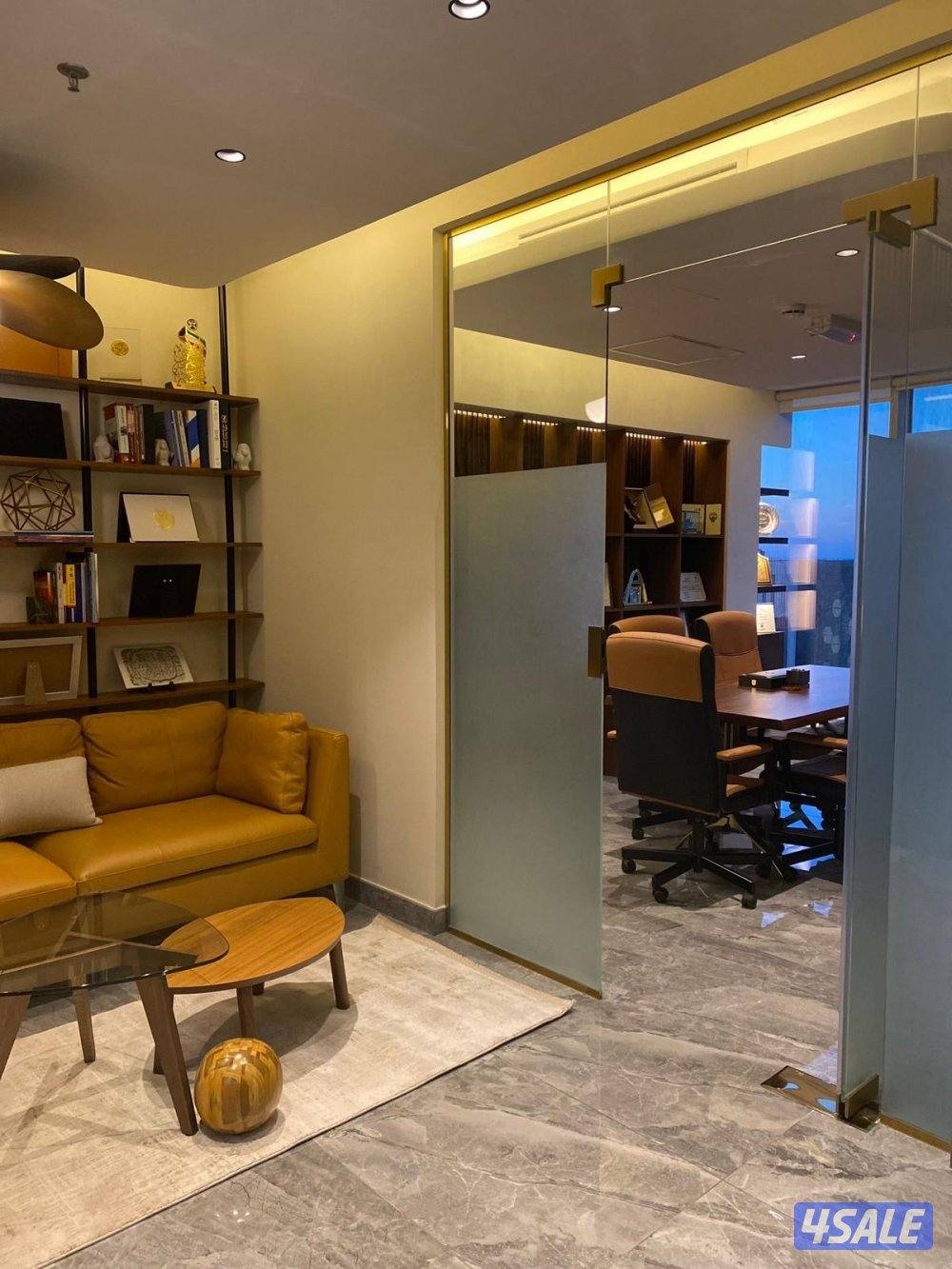 🔴 للبيع مكتب مودرن دور 32 إطلالة بحرية مجهز بالكامل 🔴3