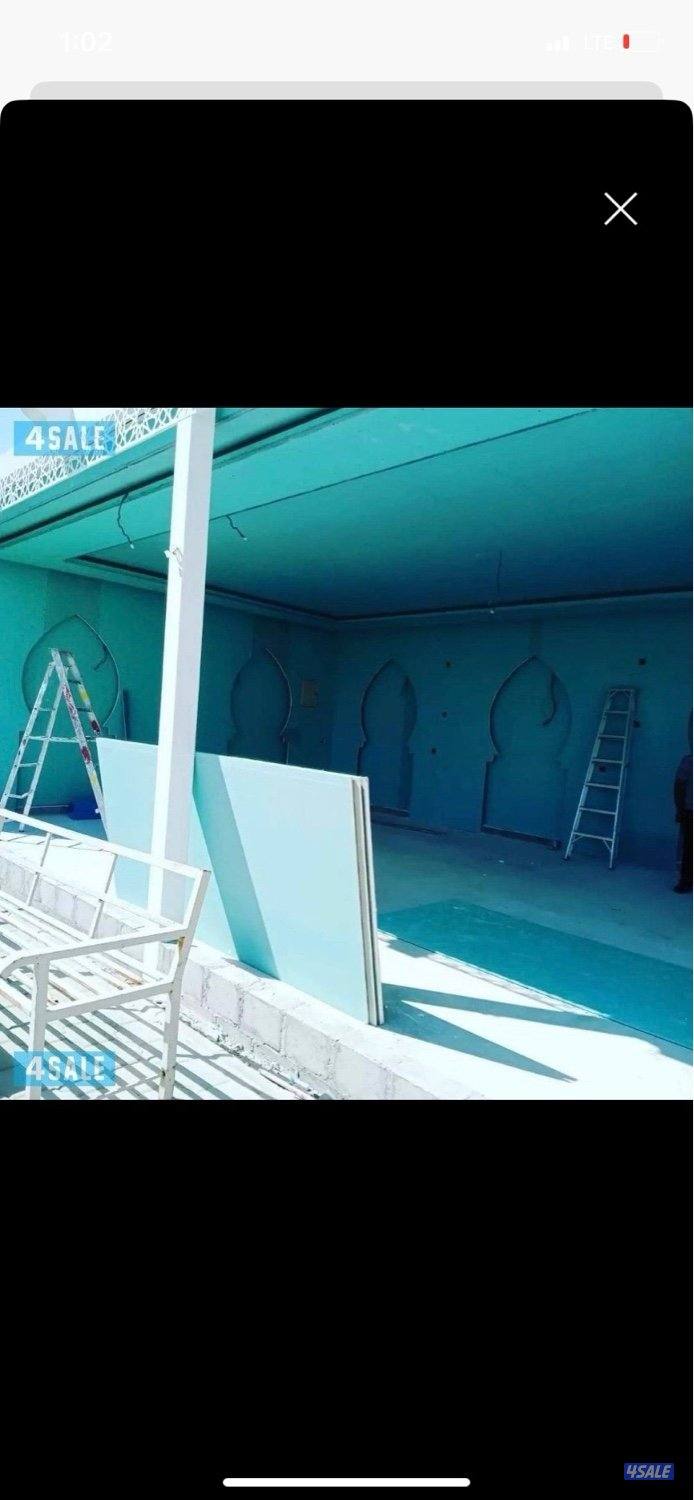 معلم جپسم بورد سيمنت بورد ديكور جپس بديل خشب شغل مع كهـربا لايتات مخفي3