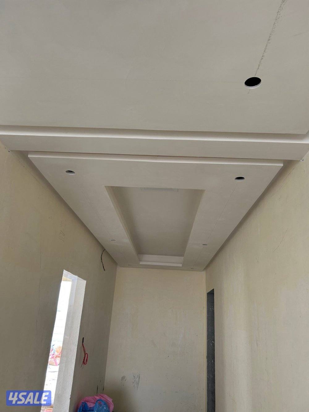 معلم جپسم بورد سيمنت بورد ديكور جپس بديل خشب شغل مع كهـربا لايتات مخفي4