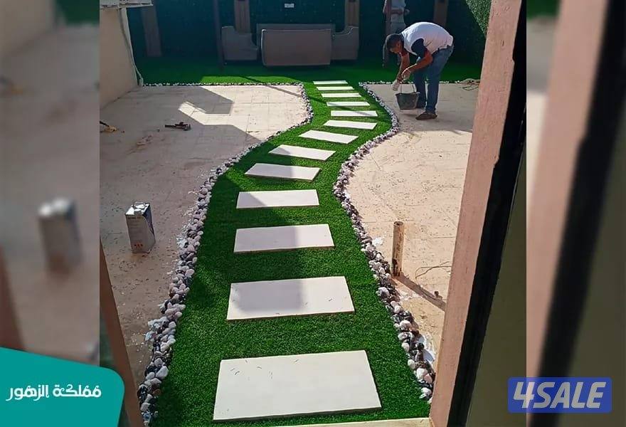 بلاط متداخل وتنسيق حدائق8