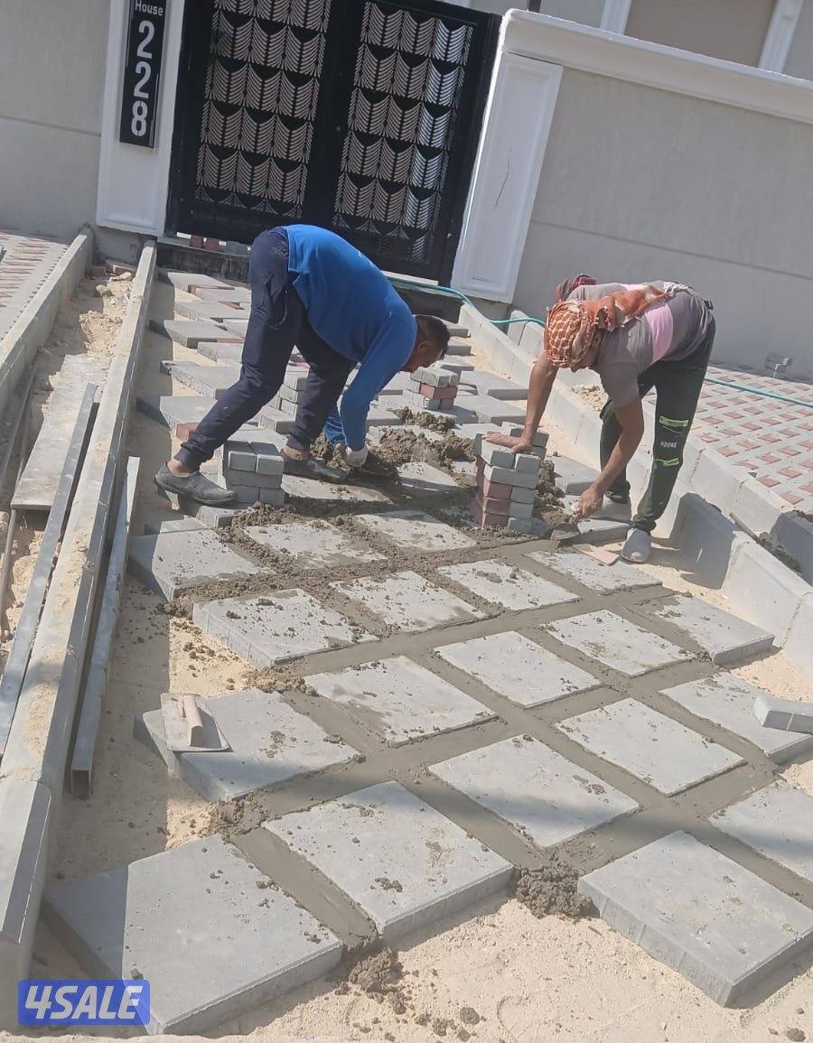 تنسيق حدائق وتركيب بلاط متداخل15