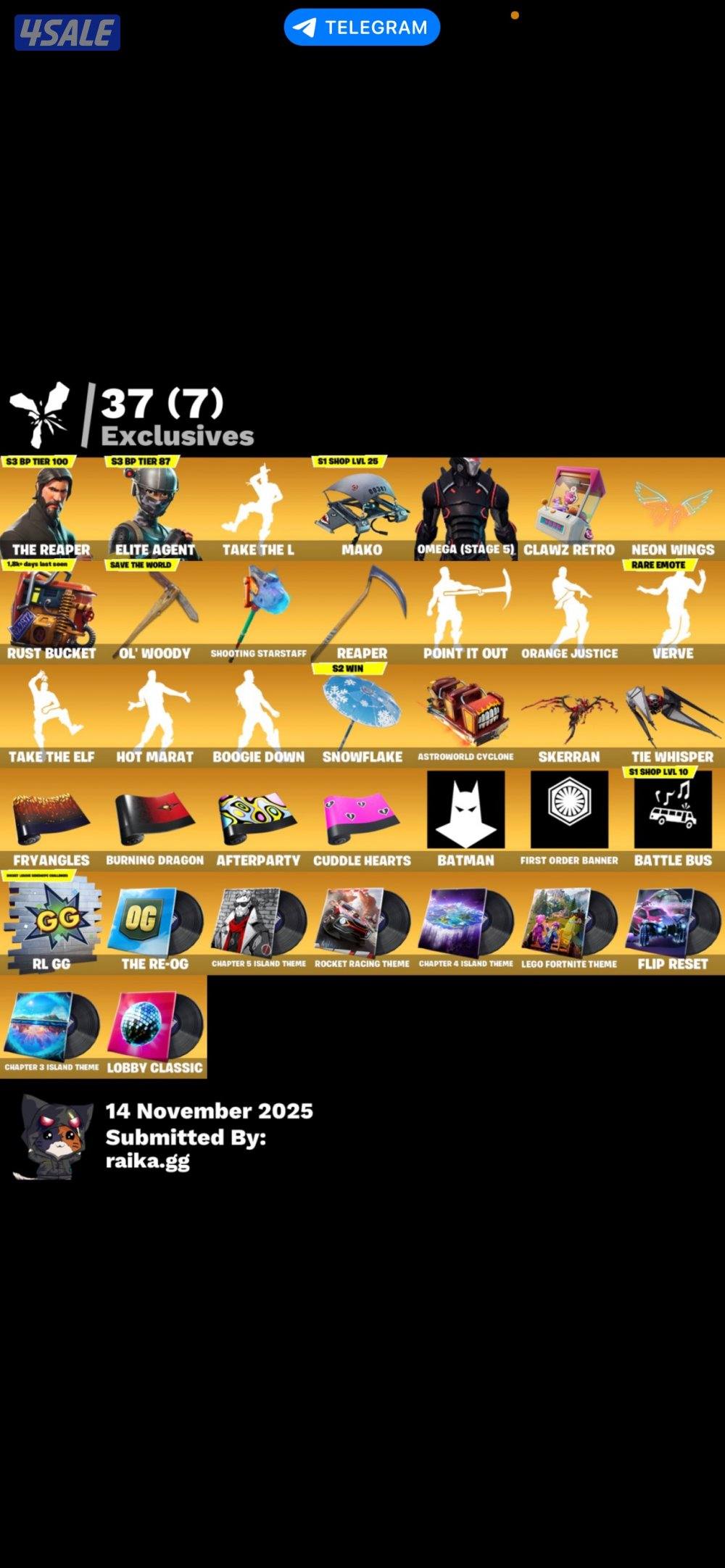 حساب فورت نايت نادر أساسي كامل معلوماته1