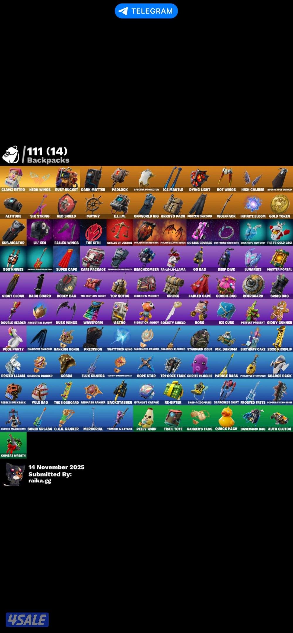 حساب فورت نايت نادر أساسي كامل معلوماته4