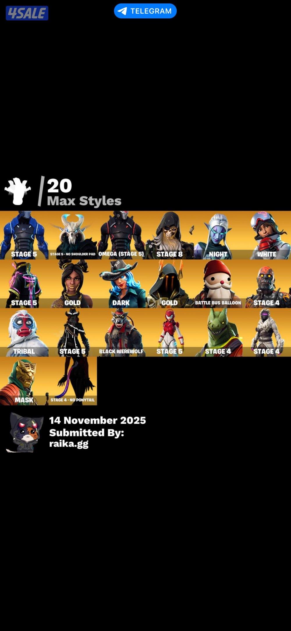 حساب فورت نايت نادر أساسي كامل معلوماته5