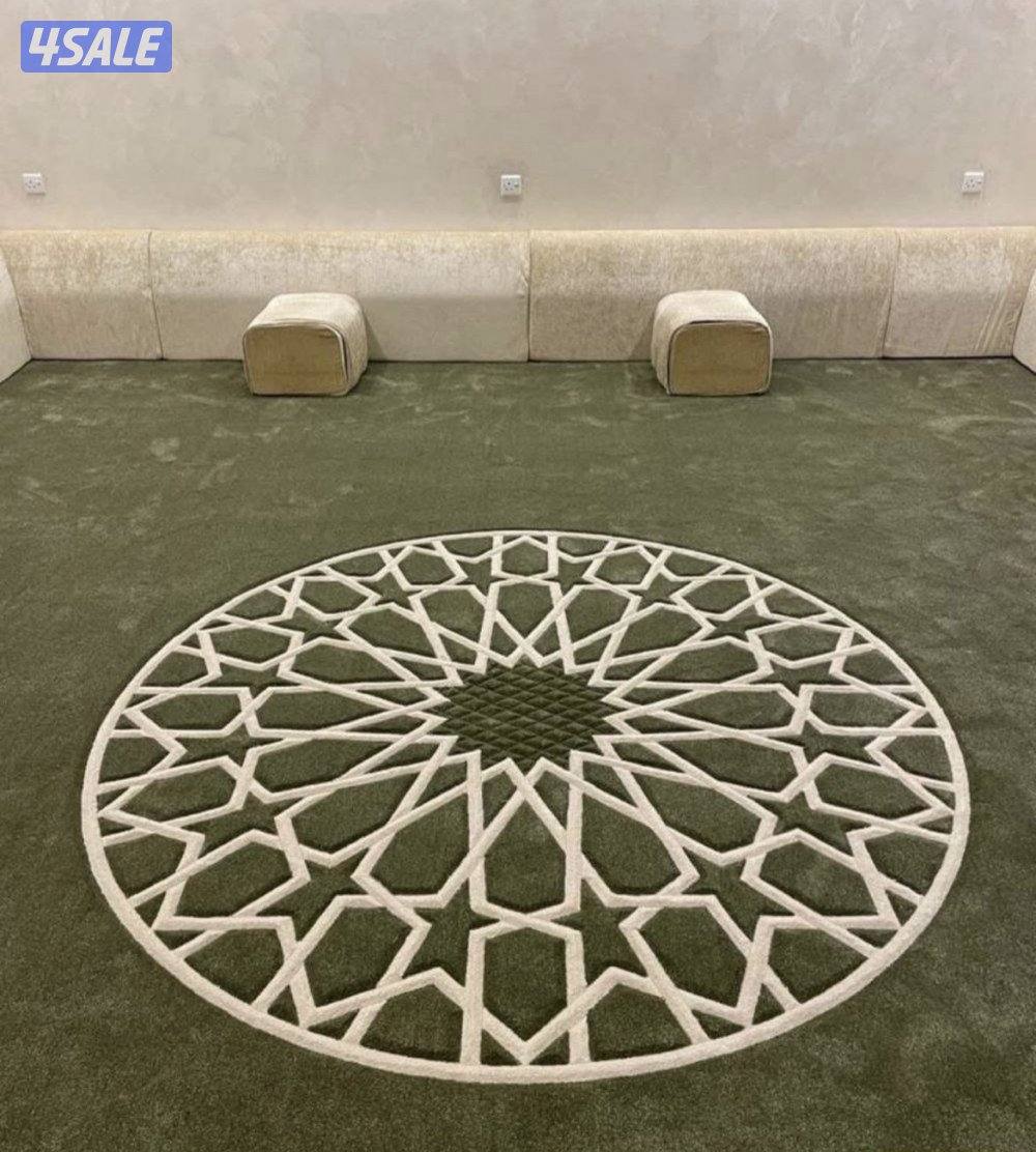 تفصال مساند ظهر ومراكي + كنب + سجاد مشجر وساده حفر يدوي1