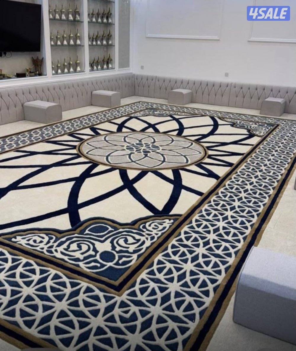 تفصال مساند ظهر ومراكي + كنب + سجاد مشجر وساده حفر يدوي12