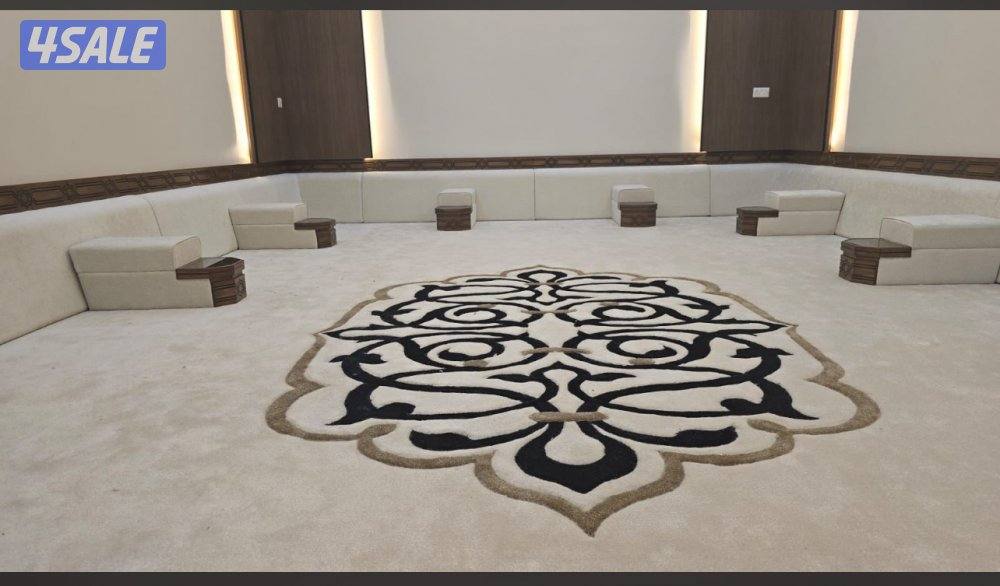 تفصال مساند ظهر ومراكي + كنب + سجاد مشجر وساده حفر يدوي13