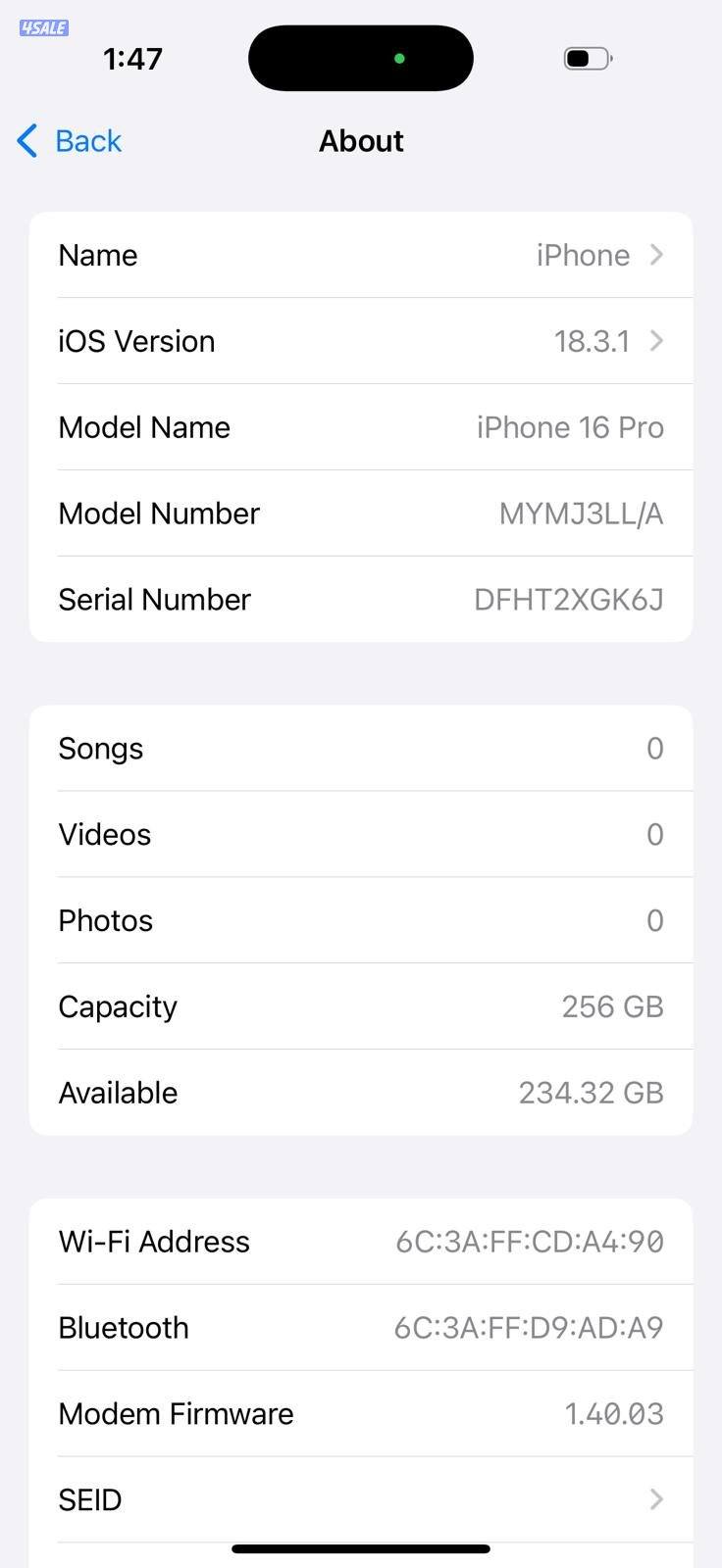ايفون 16 برو – 256 جيجابايت – صحراوي iPhone 16 Pro – 256GB – Desert2