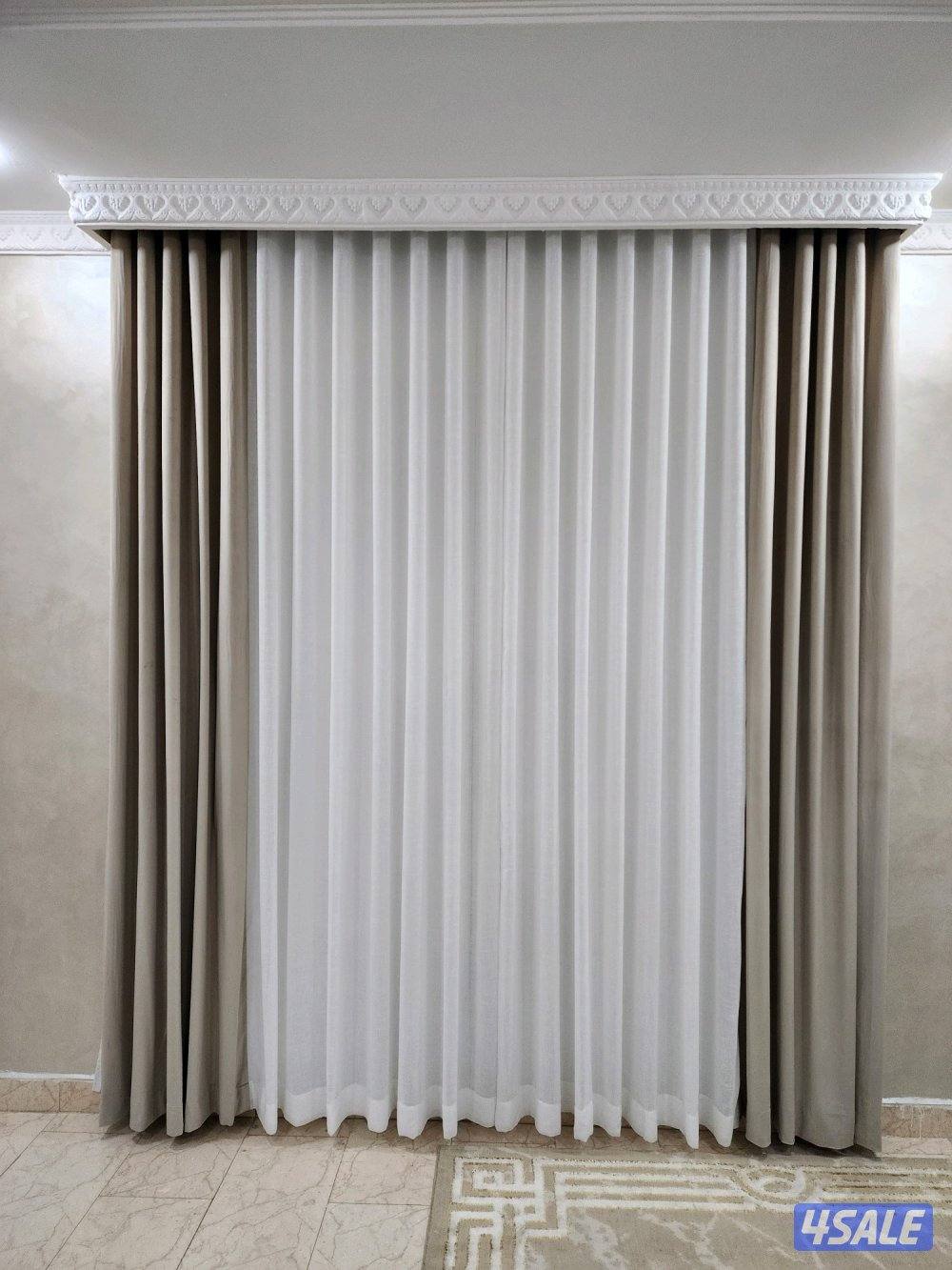 تفصال وتركيب جميع انواع الستائر ويفي لينن رول عازل للشمس1