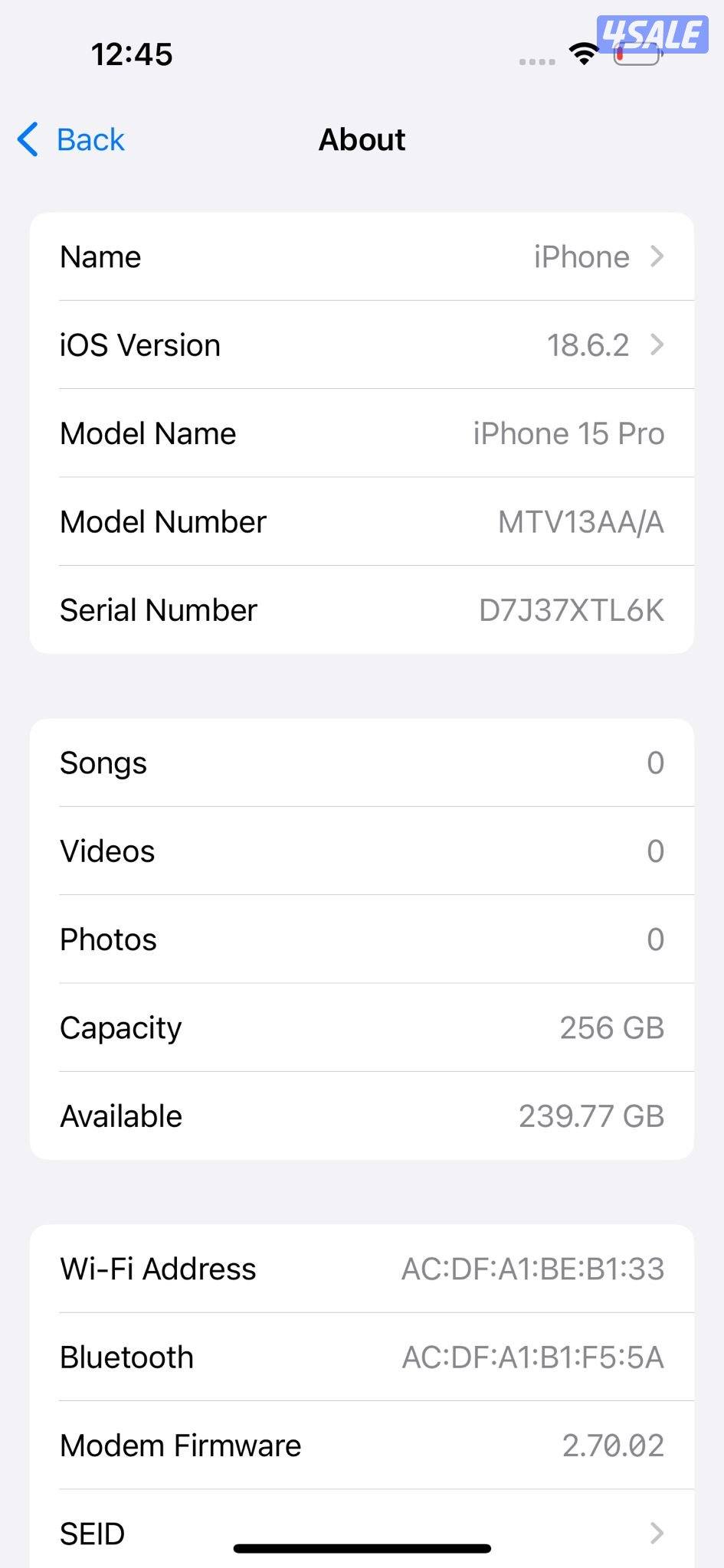 آيفون 15 برو – 256 جيجابايت – أسود – iPhone 15 Pro 256GB Black5