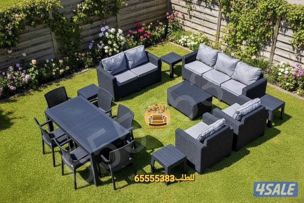 📌جلسات الراتان مع مساند الظهر  للحدائق والمطاعم والشاليهات والمقاهي11